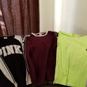 New with out tags vs pink long sleeve shirts